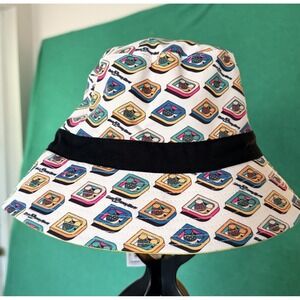 Walt Disney World Parks Mickey Mouse Disney Logo AOP Sun Bucket Hat Adult EUC